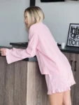 kf-Sc94ac26434434a9ca1df50b941e9ccc9F-Marthaqiqi-Cotton-Women-S-Sleepwear-Suit-Sexy-Turn-Down-Collar-Nightwear-Long-Sleeve-Nightgowns-Shorts-Casual