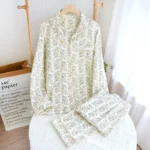 kf-Sb73ab728d9d34414b1a349b945044408h-Autumn-Long-Sleeve-Cotton-Double-Gauze-Pajamas-for-Women-Loose-and-Casual-Plus-Size-Loungewear-Lapel