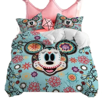 Disney Black Minnie Mickey Mouse Friends Duvet Cover Bedding Set for Baby Boy Girl Comforter Quilt Bedcloths Eu Single Double
