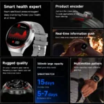 kf-S924a594f94e348ec95c154051bd4c258k-For-Huawei-Xiaomi-GT4Pro-GPS-NFC-Smart-Watch-Men-AMOLED-HD-Screen-Heart-Rate-Bluetooth-Call