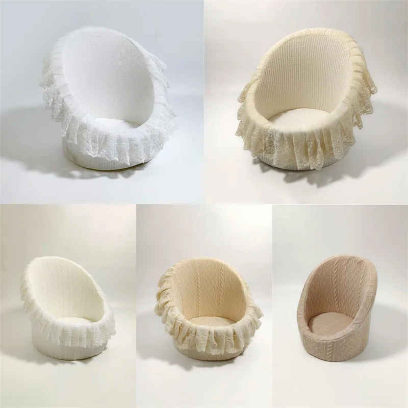 Newborn Photography Props Newstyle Lace Round Sofa Chair Ianfant Shooting Sofa For Studio Photo Auxiliary Posing Props Baby Sofa
