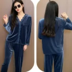 kf-Sa28bc18285474729af88abba7c306388S-Pleuche-Simple-V-neck-Pajamas-Women-s-Spring-Autumn-Sleepwear-Suit-Winter-Loungewear-Wear-2024-New