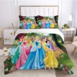 Tangled Rapunzel Princess Duvet Cover Pillowcase Purple Cute Minnie Mouse Print Bedding Set Digital Print Girls Bedroom Decor