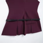kf-S8eec974c24b14ee6badb34ff01e30debE-Summer-Women-s-Mini-Dress-Fashion-V-Neck-Belt-Slim-Pleated-Dresses-2024-Sleeveless-Elegant-Streetwear