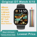 AMOLED DT Watch X Smart Watch 4GB ROM Smart Gesture BT Call Compass Games Music 3D Vision DT Watch 10 Smartwatch Men Women