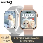 2023 New Iw9 Smart Watch 41mm Women Bluetooth Call Smartwatch Fitness Tracker Heart Rate Monitor Sugar Monitor