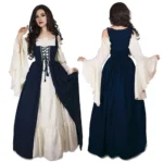 kf-Sc2353f85f1ac405ab69cf10aa64cb5226-European-and-American-Medieval-Retro-Contrasting-Slim-Fitting-Skirt-with-Flying-Sleeves-Large-Swing-Skirt-Dress