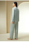 kf-S452ea29a5cfc435eada8a1563863d9ffT-BirdTree-19MM-100-Mulberry-Silk-Pajamas-for-Women-Solid-Color-Silky-Satin-Skin-Friendly-Homewear-Set
