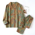 kf-S74ba91cbd2fd4e23aaeb9e2d256a151dh-New-Vintage-Women-s-Pajamas-Cotton-Yarn-Long-Sleeve-Pants-Sleepwear-Lapel-Cardigan-Home-Clothes-Soft