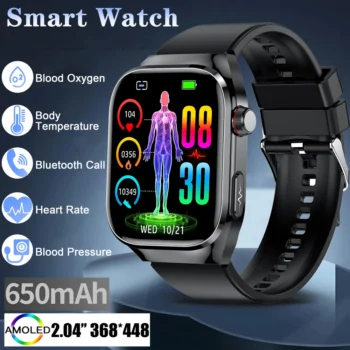 ECG+PPG Bluetooth call AMOLED full touch screen smart watch men's women watch sport heart rate fitness waterproof 2.04"368*448