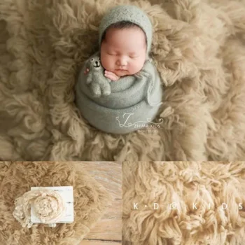 Large Size 150x90cm Newborn Photography Props Flokati Hand-Knitted Pure Greek Wool Blanket Baby Photo Boy Girl Background Mat