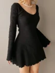 kf-S66caa35fcc614b239a1e1e54452c1994y-Knitting-Elegant-Dress-For-Women-Spring-Fall-Solid-Color-V-Neck-Office-Lady-Irregular-Hem-Simple