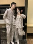 kf-Sead4101be86048578fdcda5e30e9f502E-100-Cotton-Ruffle-Couple-Sleepwear-Women-Men-Painting-Pyjamas-Long-Sleeve-Nightdress-Autumn-Winter-Sets-Pants