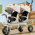 kf-S414c514426894693b9fea888bad830e0H-Multifunctional-Twin-Children-s-Tricycle-Foldable-Baby-Bicycle-Two-way-Twin-Baby-Stroller-Swivel-Seat-Double