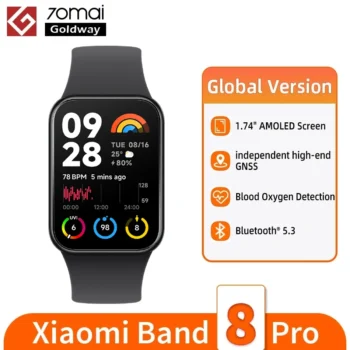 New Global Version Xiaomi Smart Band 8 Pro Mi Bracelet 8 Color AMOLED Screen GPS 14 Day Battery Life Blood Oxygen Fitness Miband