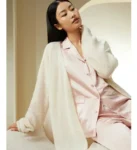 kf-S452ea29a5cfc435eada8a1563863d9ffT-BirdTree-19MM-100-Mulberry-Silk-Pajamas-for-Women-Solid-Color-Silky-Satin-Skin-Friendly-Homewear-Set