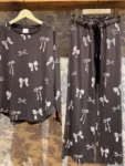 kf-S9189e318022f4cc7a5778dcc38d73e84f-Pajamas-Set-Ladies-Room-Wear-Bow-Sleepwear-with-tags