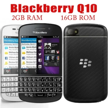 Original Unlocked BlackBerry Q10 (-1-3-5) Cell Phone 2GB RAM 16GB ROM 8MP Mobile Camera QWERTY Keyboard Smartphone Bar Bluetooth