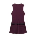 kf-S8eec974c24b14ee6badb34ff01e30debE-Summer-Women-s-Mini-Dress-Fashion-V-Neck-Belt-Slim-Pleated-Dresses-2024-Sleeveless-Elegant-Streetwear