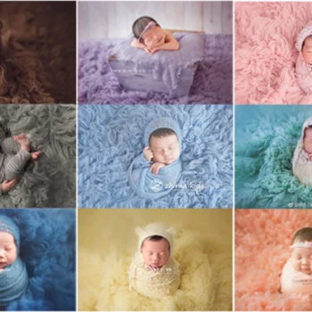 Newborn Photography Props 150x90cm Large Size Thickened Long Greek 100% Wool Blanket Background Photo Props Studio Accessories
