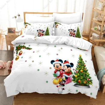 Christmas Gifts Cute Bedding Sets Mickey Mouse Princess 3D Print Duvet Cover Cartoon Quilt Cover for Bedroom Decor Bedclothes