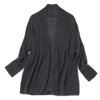 100% Cashmere cardigan women's round neck slim fitting 100% pure cashmere gentle knit jacket