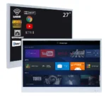 Souria 27 inch Smart White Color Waterproof LED TV for Bathroom Android DTV WiFi Hotel IP66 Bluetooth Clearance