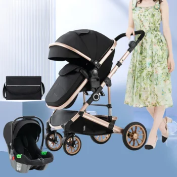 3 in 1 High View Baby Stroller Multifunctional Stroller Multi-angle Seat Adjustment Car Basket Type Safety Seat Baby Carriage