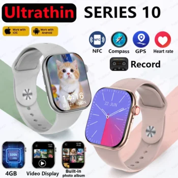 2024 New For Apple Watch 10 Smart Watch 4G Memory Music Video BT Call Compass IP68 Waterproof NFC Smartwatch For TWS Earphones