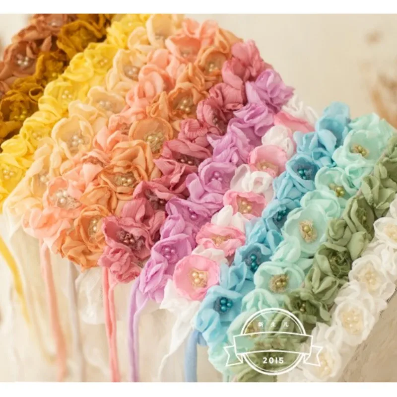 Baby Photography Props Bud Silk Hairband Bebe Headband Girl Hair Accessories Infant Shooting Headdress For Studio