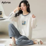 kf-Sd3ae8da8884940ba9925579b4002c9699-Autumn-Winter-Waffle-Cotton-Pajamas-for-Women-Long-Sleeves-Home-Wear-Casual-Sports-Pijamas-Round-Collar