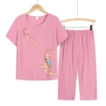 kf-S8ded45e85bce42ac88cfc4677e51ff47D-Middle-Aged-Mothers-Women-s-Home-Clothes-Cotton-Linen-Suit-Short-Sleeve-Sleepwear-T-shirt-Summer
