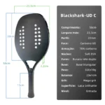 kf-Sc1eb430ec7da464486a3fe422246ede43-HOOWAN-BLACKSHARK-Beach-Tennis-Racket-Carbon-UD-Graphite-Rough-Surface-Soft-White-EVA-Core-Racket-Beach