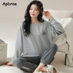 kf-Sd3ae8da8884940ba9925579b4002c9699-Autumn-Winter-Waffle-Cotton-Pajamas-for-Women-Long-Sleeves-Home-Wear-Casual-Sports-Pijamas-Round-Collar