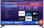 TV - 24 Inch Smart TV, 720P LED HD TV with Wi-Fi Connectivity and Mobile App, Flat Screen TV Compatible with Apple Home Kit