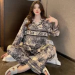 kf-S534868e611194507860cbefd4526c594K-Spring-Autumn-New-Satin-Silk-Pajamas-for-Women-Fashion-Long-Sleeve-Long-Pants-High-Grade-Elegant