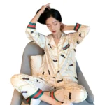 kf-S71ddaa773c3344ad8e53ebbd949ec720O-2024-Pajama-Women-s-Spring-summer-Instagram-Korean-Edition-Women-s-Silk-Long-Sleeved-Plus-Size