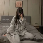 kf-Sb5dcdca3809549ca979de235e4289c4fw-Coral-Fleece-Pajamas-Female-Internet-Celebrity-Sweet-Cardigan-Lace-Flannel-A-Loungewear-Set-Can-Be-Worn