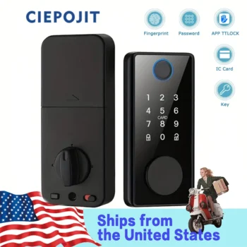 CIEPOJIT Smart Deadbolt Lock Keyless Entry Door Lock with Smart Keypad Fingerprint Door Lock APP Unlock with TTLOCK