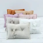 2pc/sets Newborn Photography Props Solid Color Bowknot Hairband and Posing Pillow Cushion Mats Infant Photoshoot Accessories