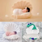 kf-Sa1482adb2d174ca6b4f95e22761c06a5G-Newborn-Photography-Props-Iron-Shell-Bed-Pearl-Mermaid-Butterfly-Pillow-Blanket-Baby-Costume-Baby-Photo-Props