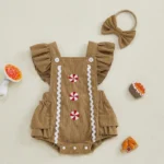 ma&baby 0-18M Christmas Newborn Infant Baby Girl Romper Candy Print Ruffle Sleeveless Jumpsuit Corduroy Overalls Xmas Costumes