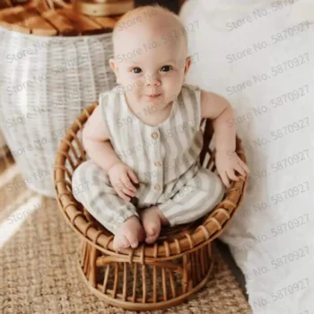 Newborn Photography Props Vintage Unique Handmade Bamboo Wood Chair Bed Chair Baby Studio Prop Studio Pose Accessories Photo